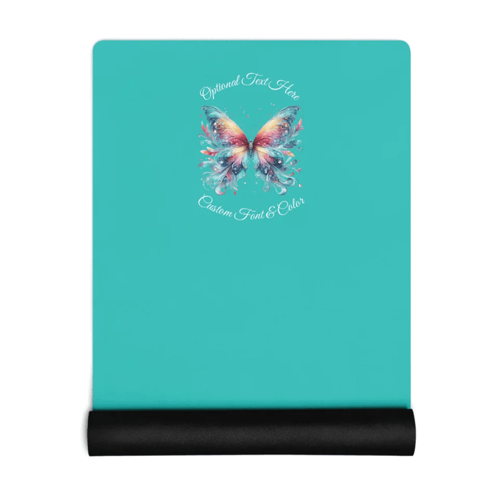 Custom Beautiful Watercolor Butterflies Yoga Mat - ARTFULANE