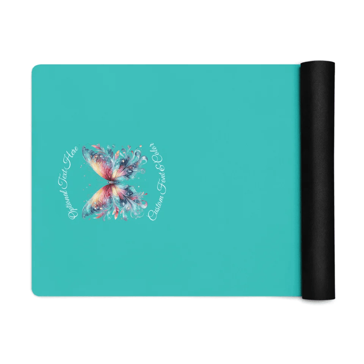 Custom Beautiful Watercolor Butterflies Yoga Mat - ARTFULANE