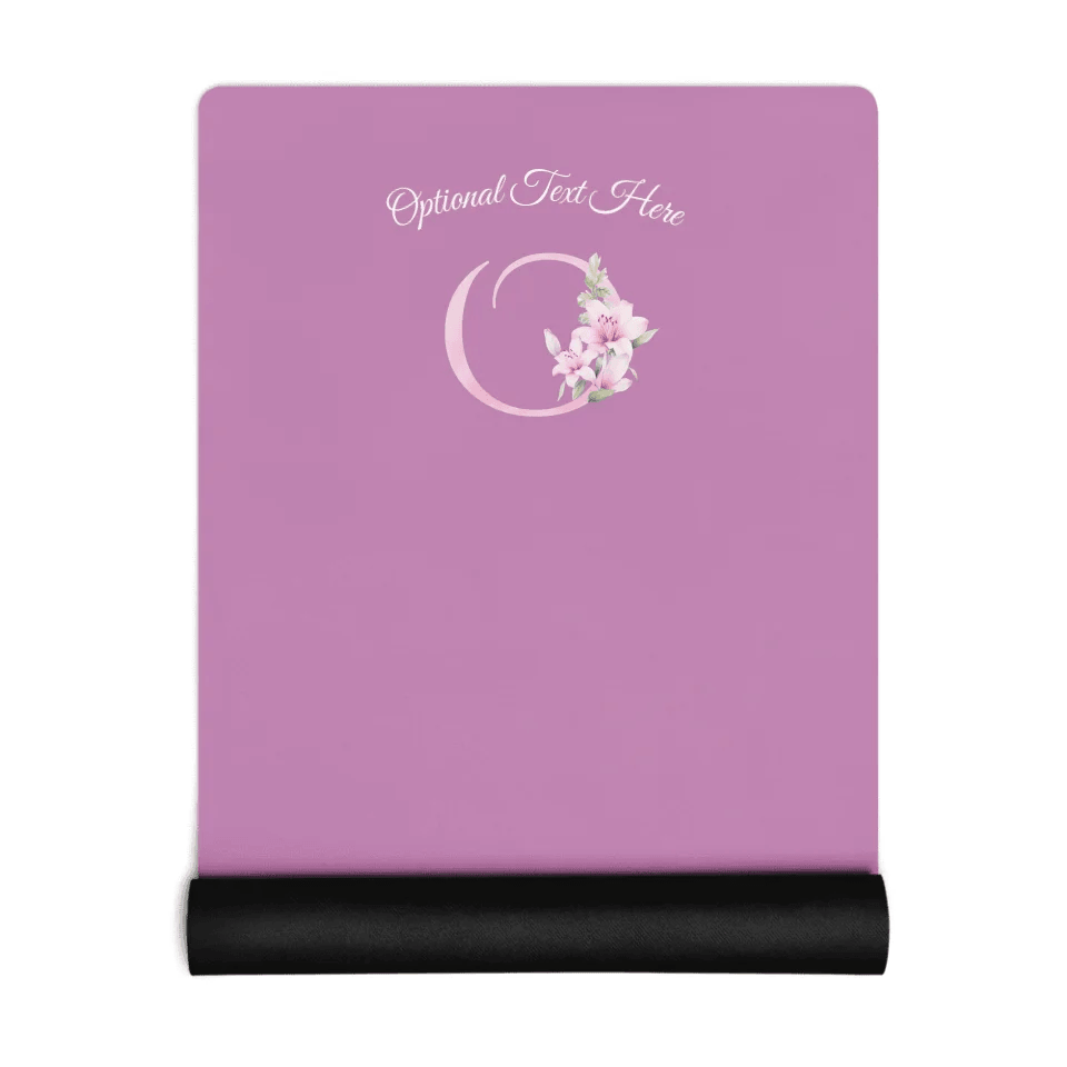 Custom Watercolor Pink Lily Alphabet Yoga Mat - ARTFULANE