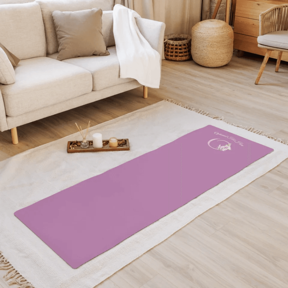 Custom Watercolor Pink Lily Alphabet Yoga Mat - ARTFULANE