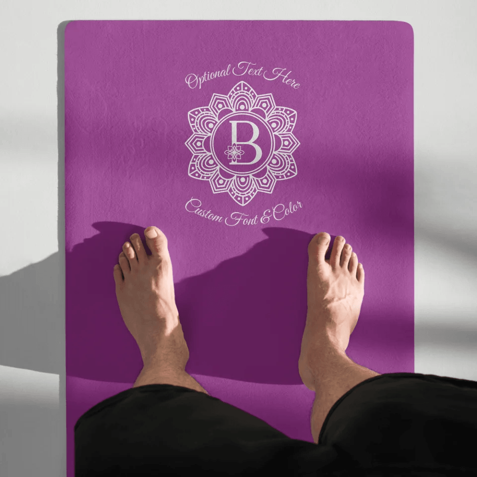 Custom Elegant Mandala Initial Yoga Mat - ARTFULANE