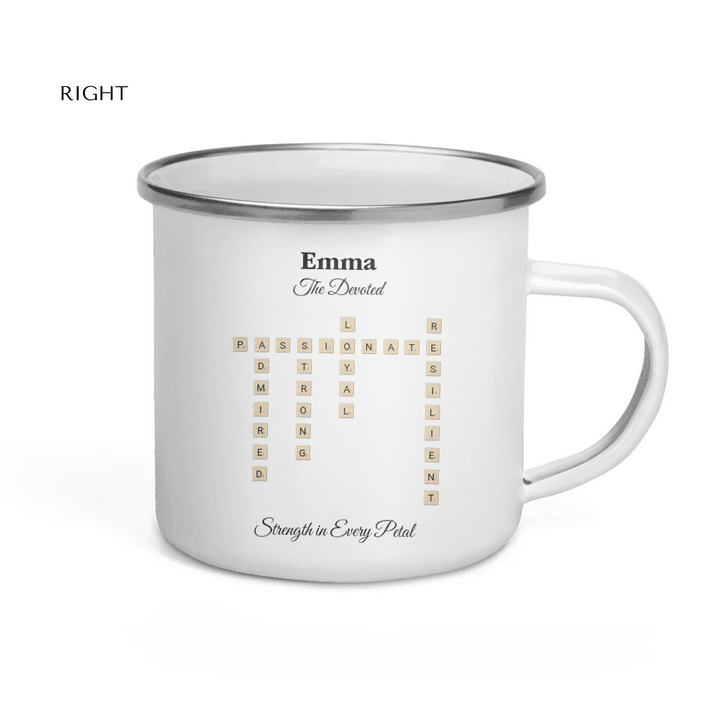 Custom Birth Month Flower Personality Word Tile Mug - ARTFULANE