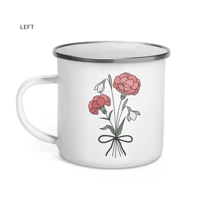 Custom Birth Month Flower Personality Word Tile Mug - ARTFULANE