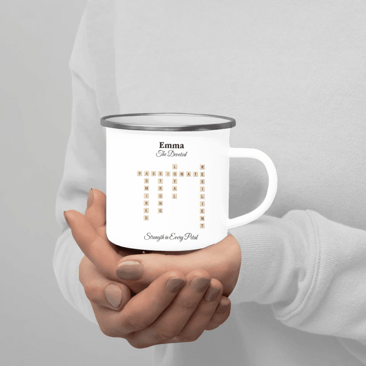 Custom Birth Month Flower Personality Word Tile Mug - ARTFULANE