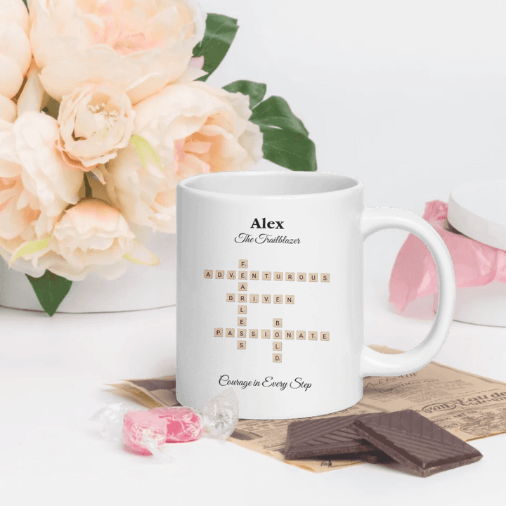 Custom Birth Month Flower Zodiac Word Tile Mug - ARTFULANE