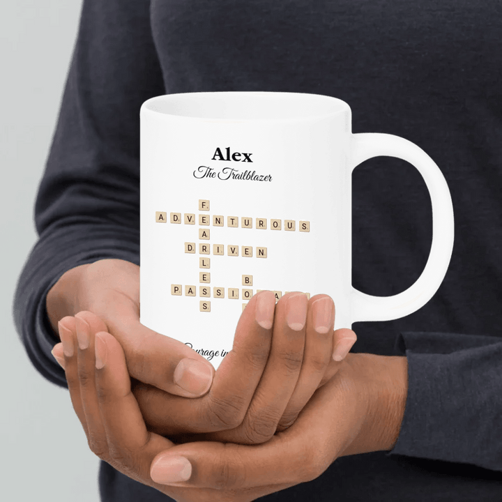 Custom Birth Month Flower Zodiac Word Tile Mug - ARTFULANE