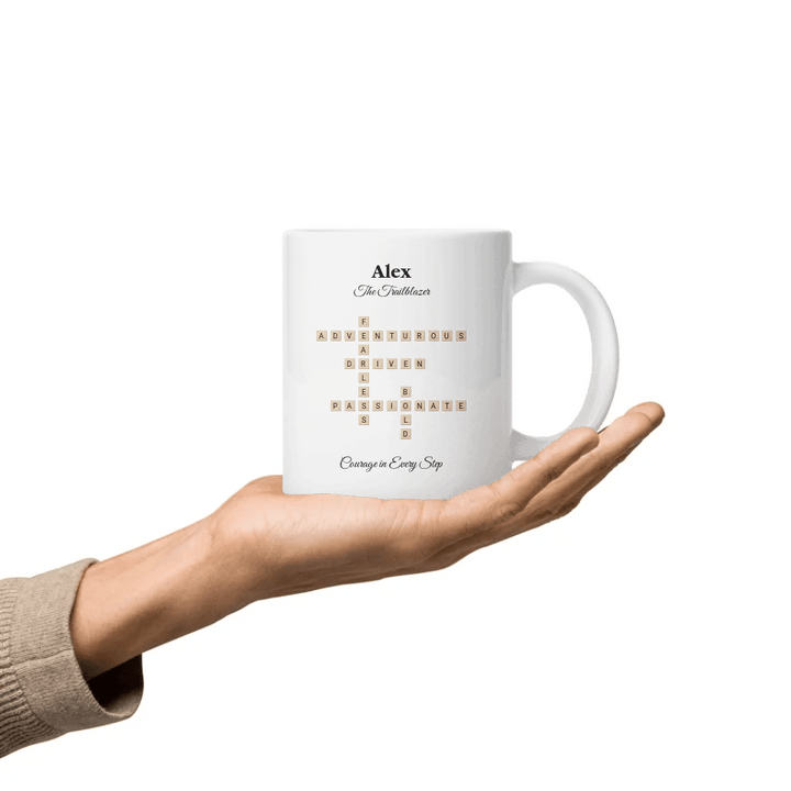 Custom Birth Month Flower Zodiac Word Tile Mug - ARTFULANE