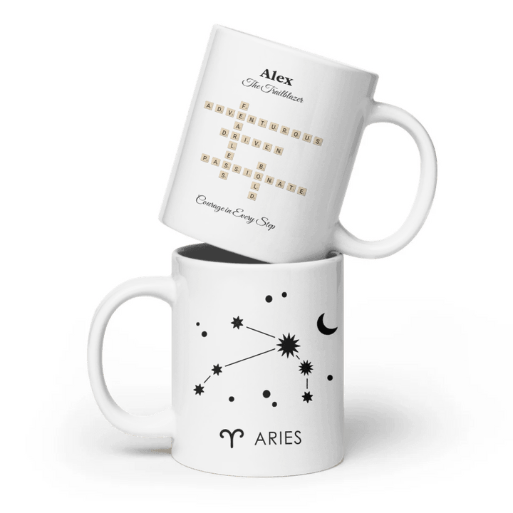 Custom Zodiac Word Tile Ceramic Mug - ARTFULANE