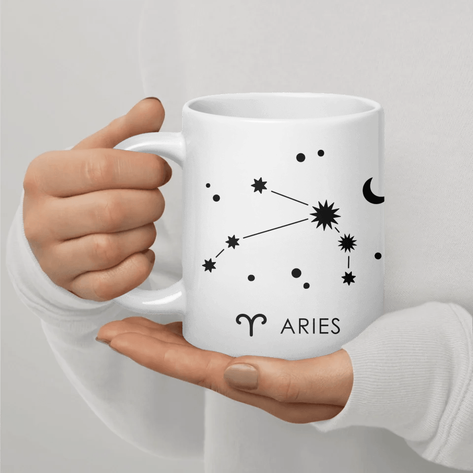 Custom Zodiac Word Tile Ceramic Mug - ARTFULANE