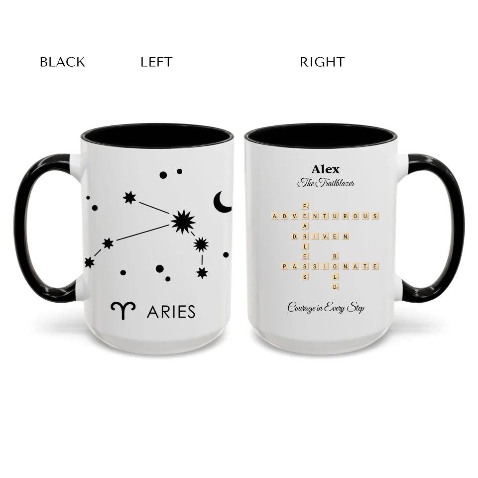 Custom Zodiac Word Tile Ceramic Mug - ARTFULANE