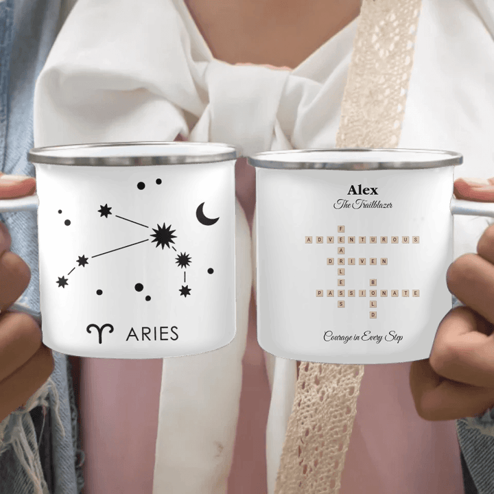 Custom Zodiac Word Tile Ceramic Mug - ARTFULANE