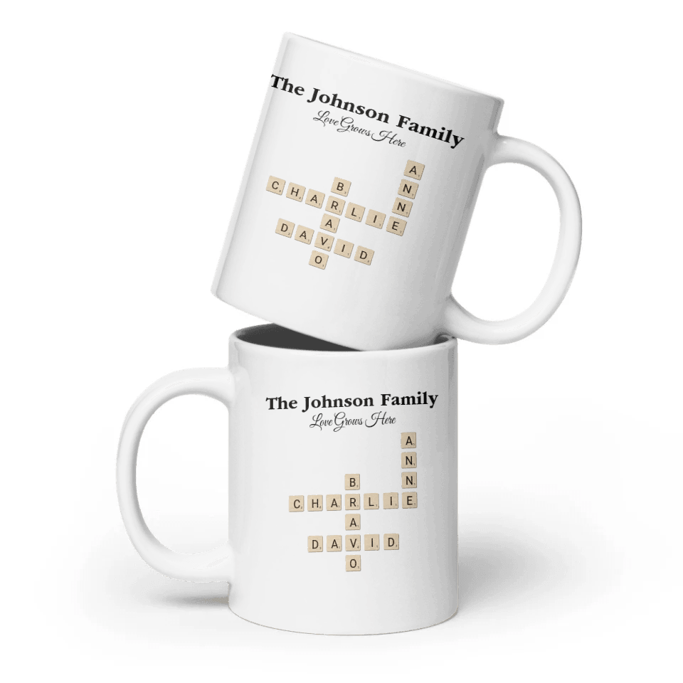 Custom Family Word Tile Mug - ARTFULANE