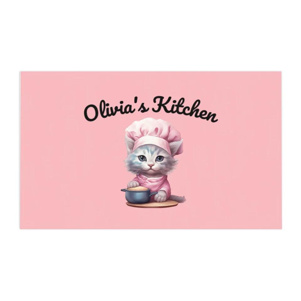 Custom Cat Chef Cooking Kitchen Linens - ARTFULANE