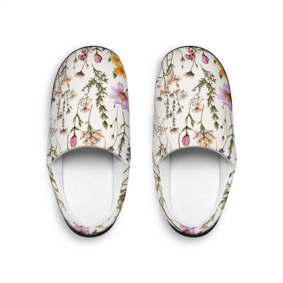 INDOOR WOMEN SLIPPERS Left and Right Slipper WILDFLOWERS