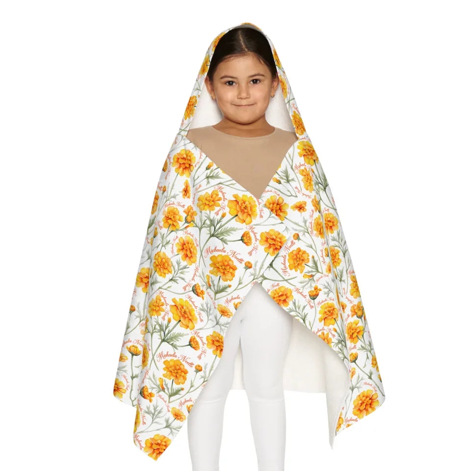 YOUTH HOODED TOWEL On Person Front