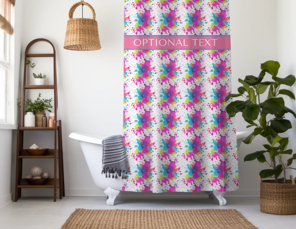 Boho Chic Canva Shower Curtain OVERLAY