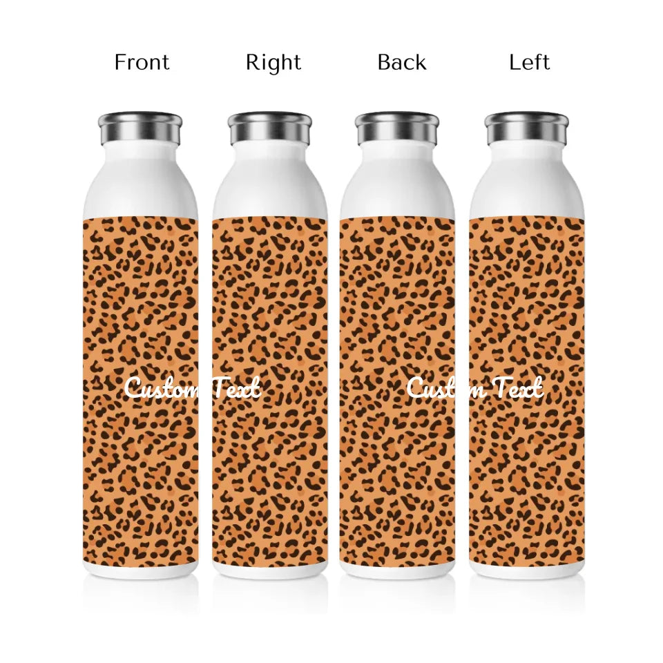 slim water bottle 4 view transparent