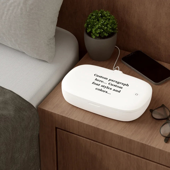 UV PHONE SANITIZER & WIRELESS CHARGING PAD Context 1