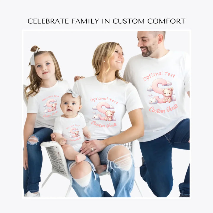 pink-letters-with-cute-clouds-and-bear-custom-family-t-shirts-all-ages-artfulane