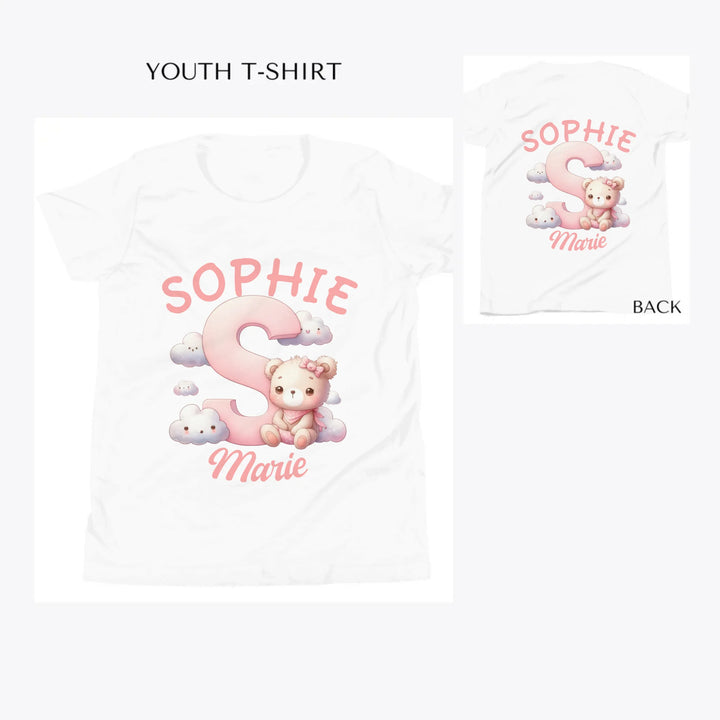 pink-letters-with-cute-clouds-and-bear-custom-youth-t-shirt-artfulane