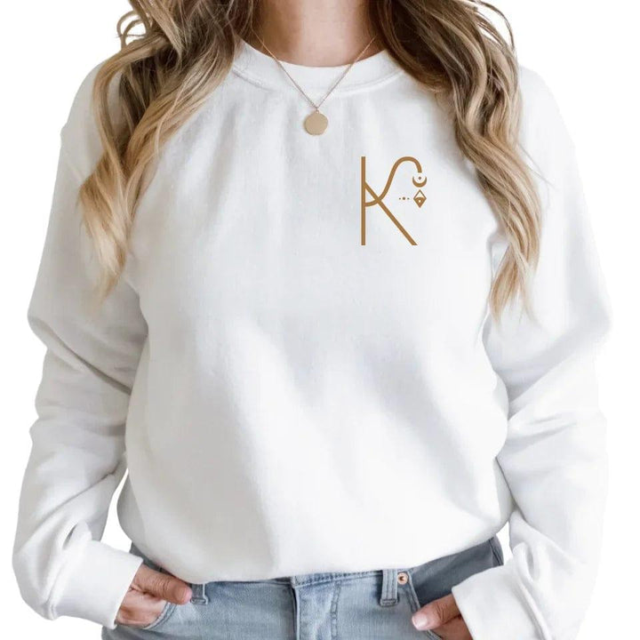 Custom Embroidered Celestial Initial Sweatshirt & Hoodie - ART-SWH313 - ARTFULANE