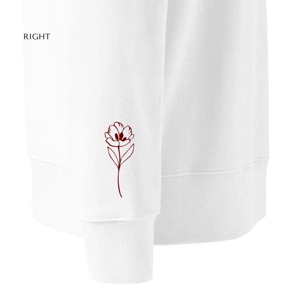 Custom Embroidered Flowers Line Art Hoodie & Sweatshirt - ART-SWH306 - ARTFULANE