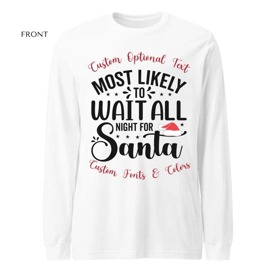 Custom Family Christmas Typography Long Sleeve Tee - ART-LST244 - ARTFULANE