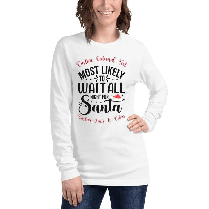 Custom Family Christmas Typography Long Sleeve Tee - ART-LST244 - ARTFULANE