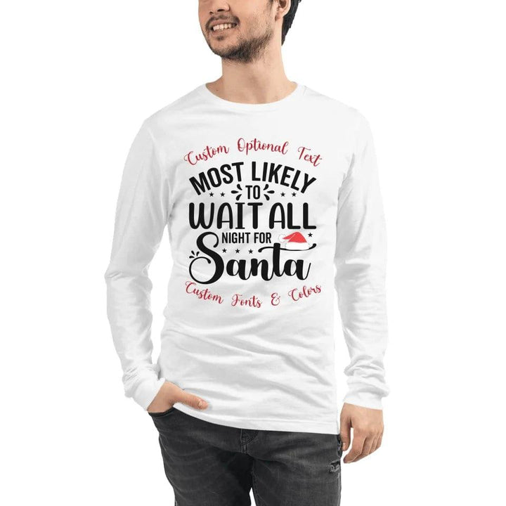 Custom Family Christmas Typography Long Sleeve Tee - ART-LST244 - ARTFULANE