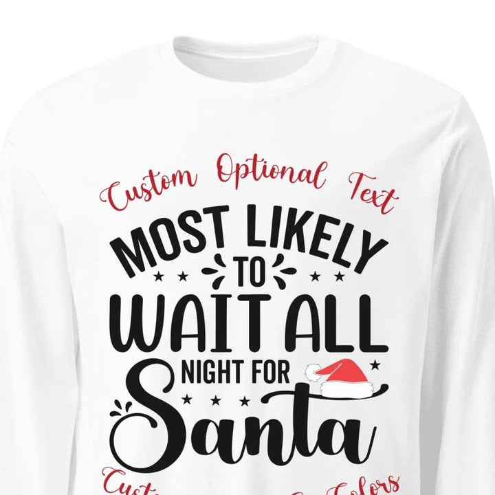 Custom Family Christmas Typography Long Sleeve Tee - ART-LST244 - ARTFULANE