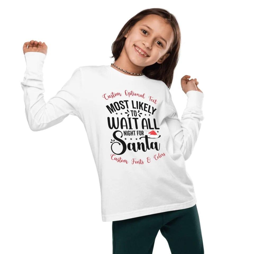 Custom Family Christmas Typography Long Sleeve Tee - ART-LST244 - ARTFULANE