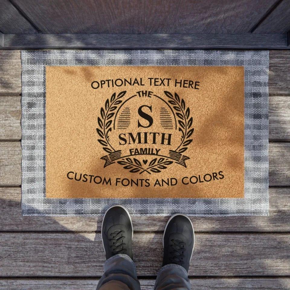 Custom Family Initial Monogram Doormat - ARTFULANE