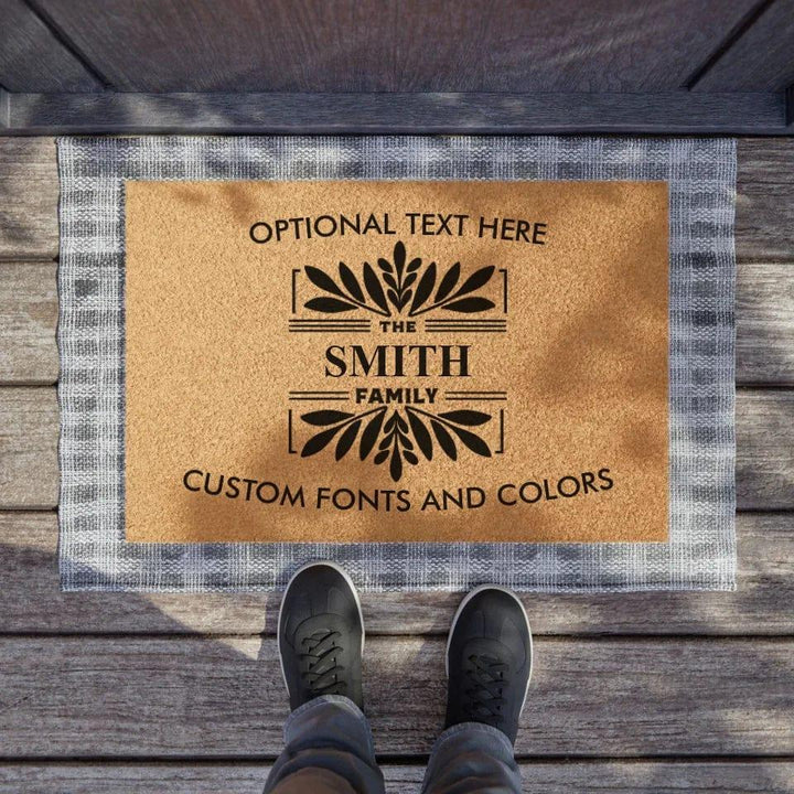 Custom Family Monogram Doormat - ARTFULANE