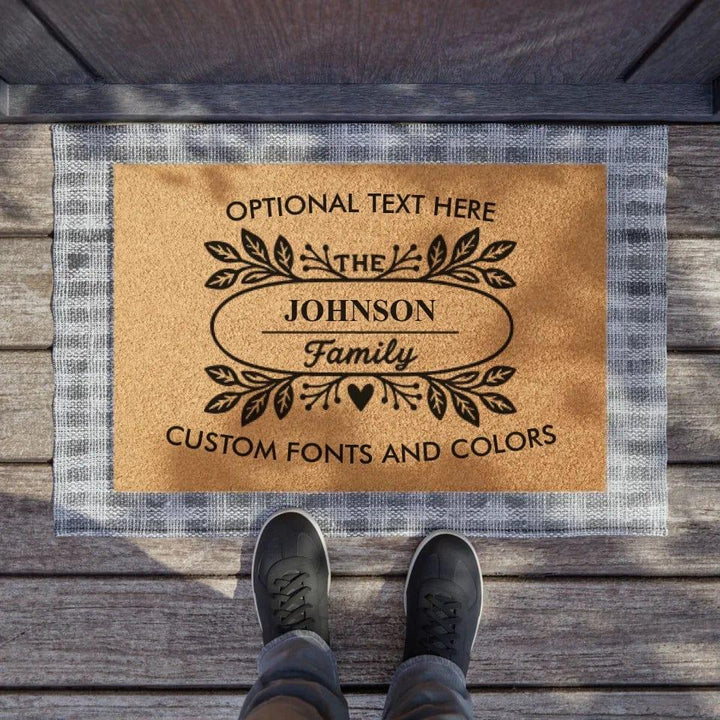 Custom Family Name Monogram Doormat - ARTFULANE