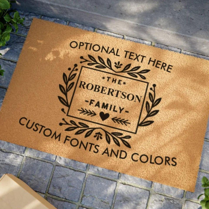 Custom Family Name Monogram Doormat - ARTFULANE