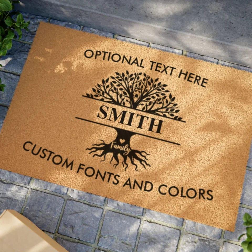 Custom Family Tree Monogram Doormat - ARTFULANE