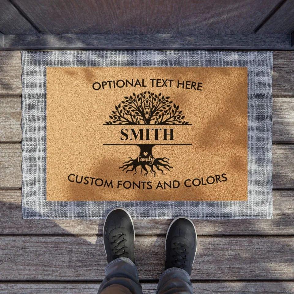 Custom Family Tree Monogram Doormat - ARTFULANE