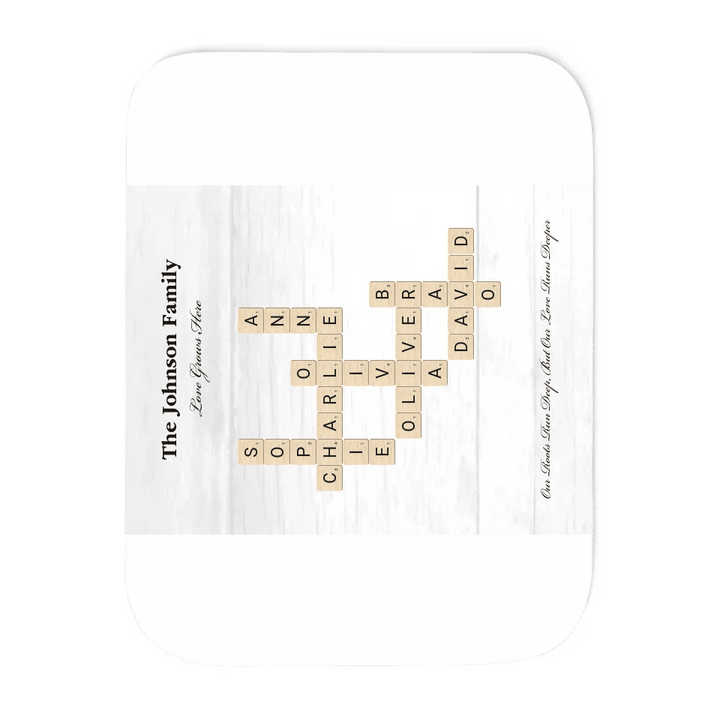 Custom Family Word Tile Blanket - ARTFULANE