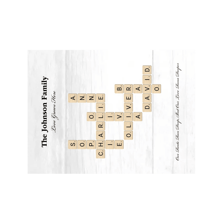 Custom Family Word Tile Blanket - ARTFULANE