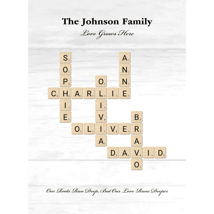 Custom Family Word Tile Blanket - ARTFULANE