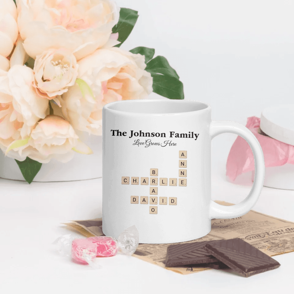 Custom Family Word Tile Mug - ARTFULANE