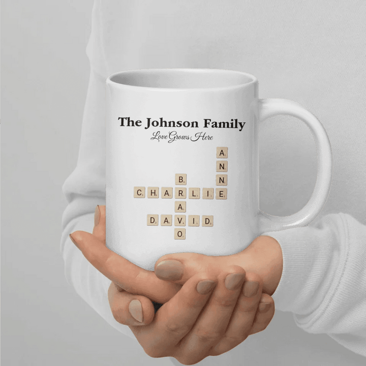 Custom Family Word Tile Mug - ARTFULANE