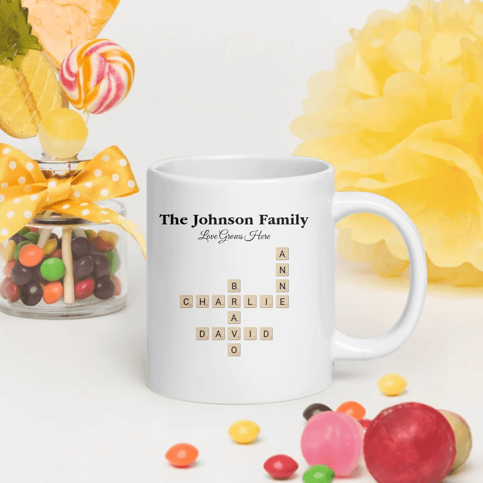 Custom Family Word Tile Mug - ARTFULANE