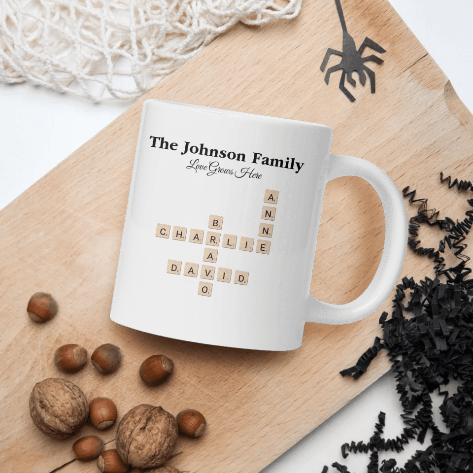 Custom Family Word Tile Mug - ARTFULANE