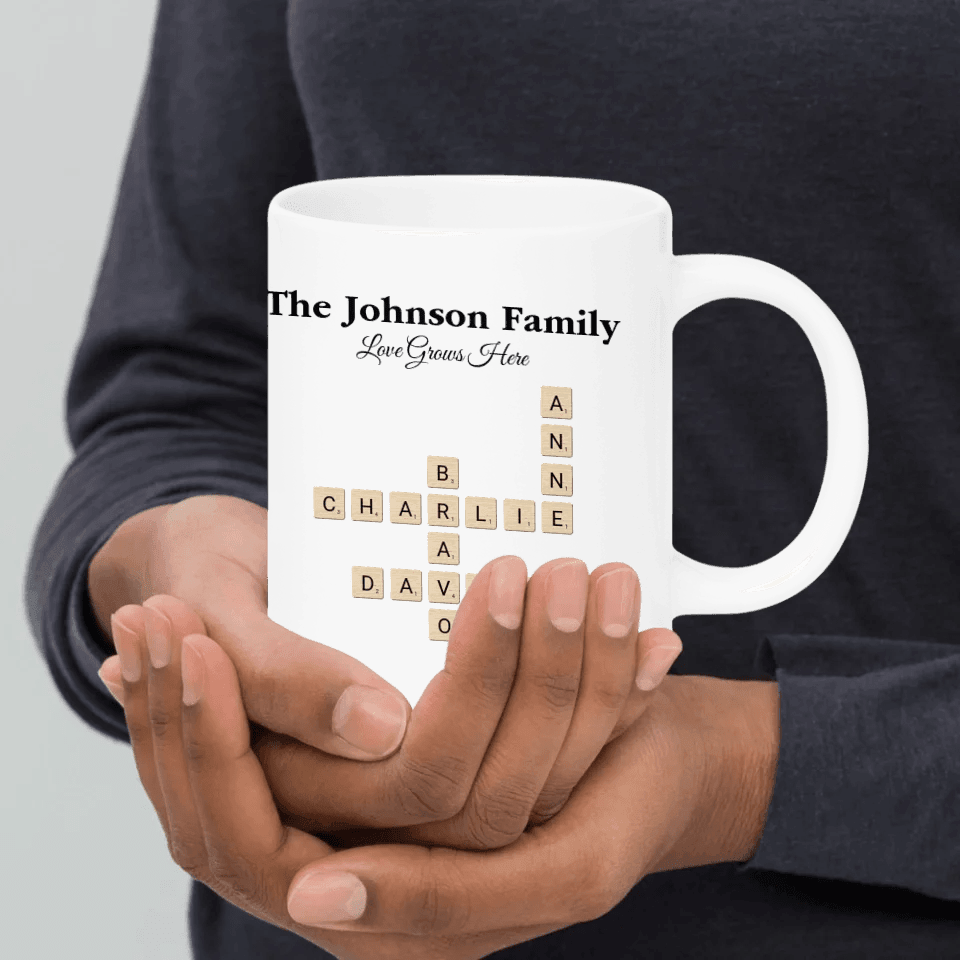 Custom Family Word Tile Mug - ARTFULANE