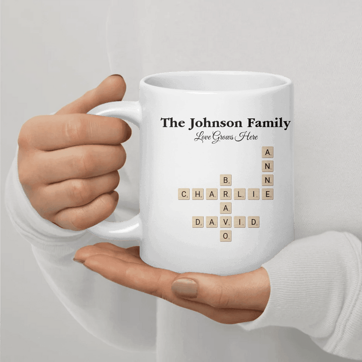 Custom Family Word Tile Mug - ARTFULANE