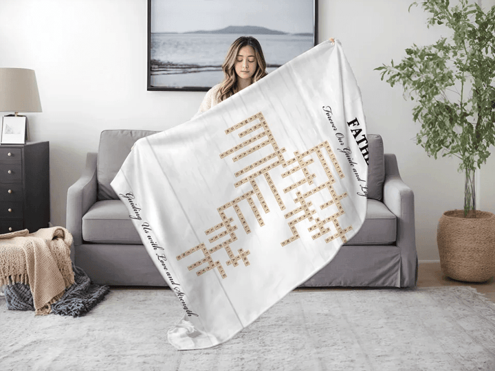 Custom Father Word Tile Blanket - ARTFULANE