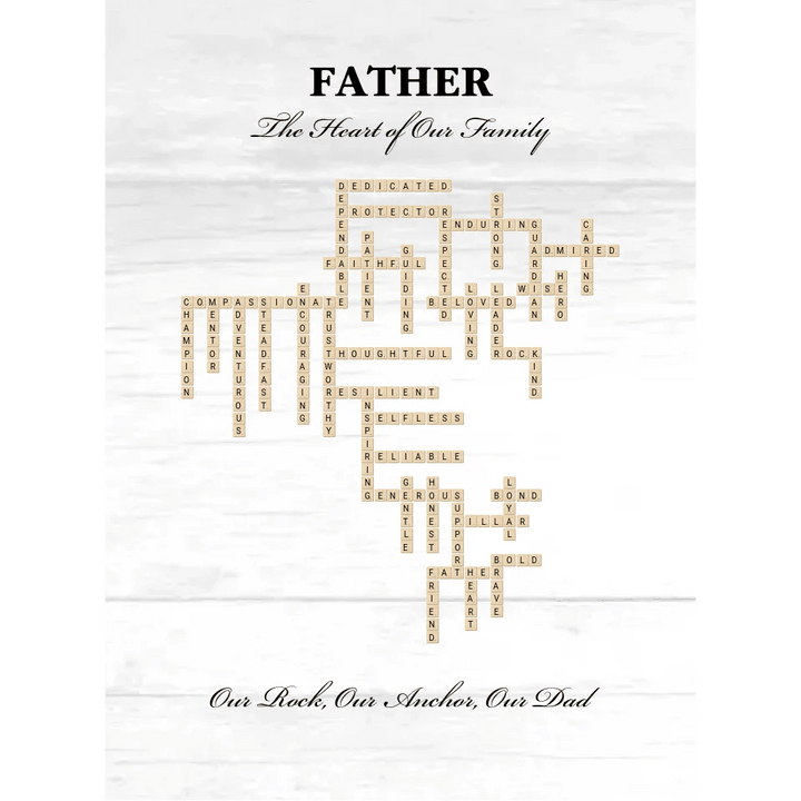 Custom Father Word Tile Blanket - ARTFULANE