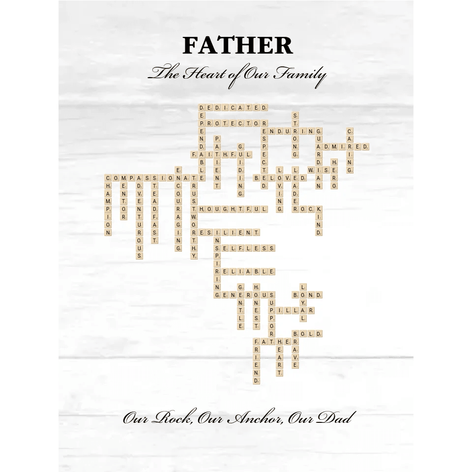 Custom Father Word Tile Blanket - ARTFULANE