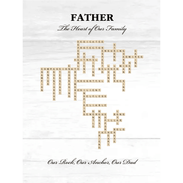 Custom Father Word Tile Blanket - ARTFULANE